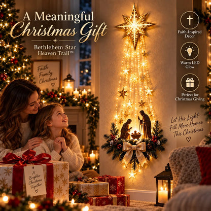 ✨✝️ Bethlehem Star of Faith™ – Lighted Nativity Wall Decor✨