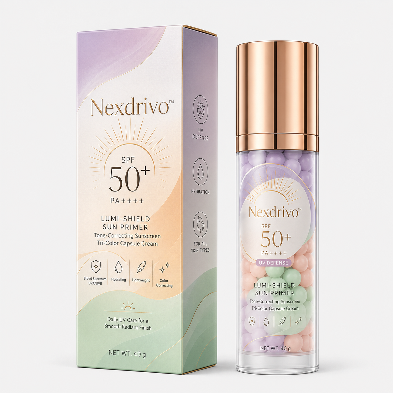 Nexdrivo™ Three-Color Protective Isolation Cream with SPF 50 Coverage