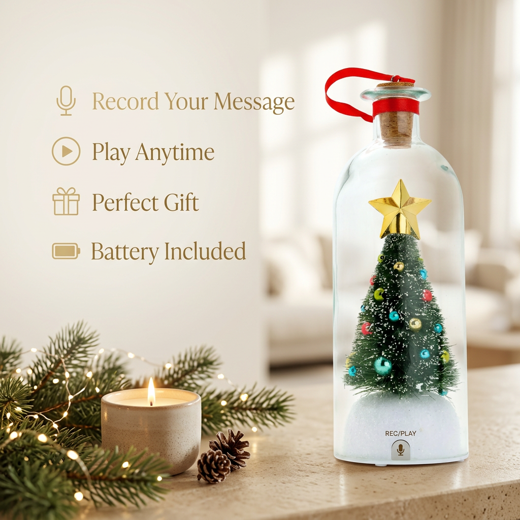 🎅🎄Recordable Christmas Tree Message-in-a-Bottle