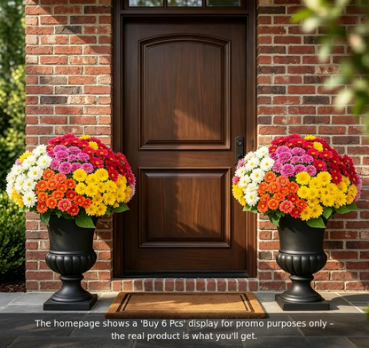 💥Last Day 70% OFF🌼- Artificial Outdoor Sunset Mums Flowers - UV resistant, Waterproof, Windproof