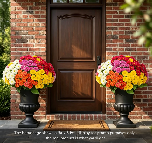 💥Last Day 70% OFF🌼- Artificial Outdoor Sunset Mums Flowers - UV resistant, Waterproof, Windproof