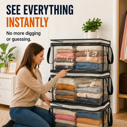 🎉Summer Sale 70% OFF📦Large Heavy-Duty Thick Plastic Clear Storage Bag for Clothes, Moving & Storage