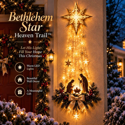 ✨✝️ Bethlehem Star of Faith™ – Lighted Nativity Wall Decor✨