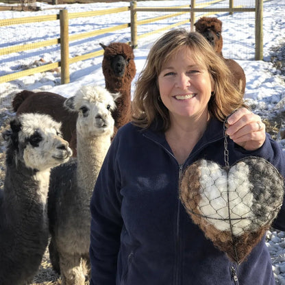 🕊️ Handmade Alpaca Fiber Bird Nesting Heart for Birds
