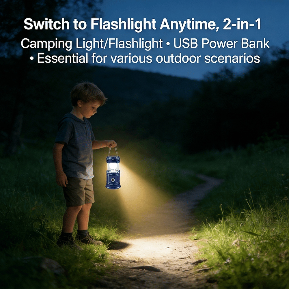 🔦 Solar Rechargeable LED Camping Light