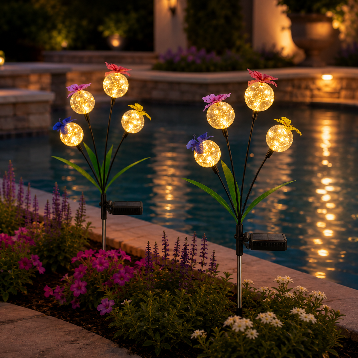 Multicolor Solar Butterfly Garden Stake Light