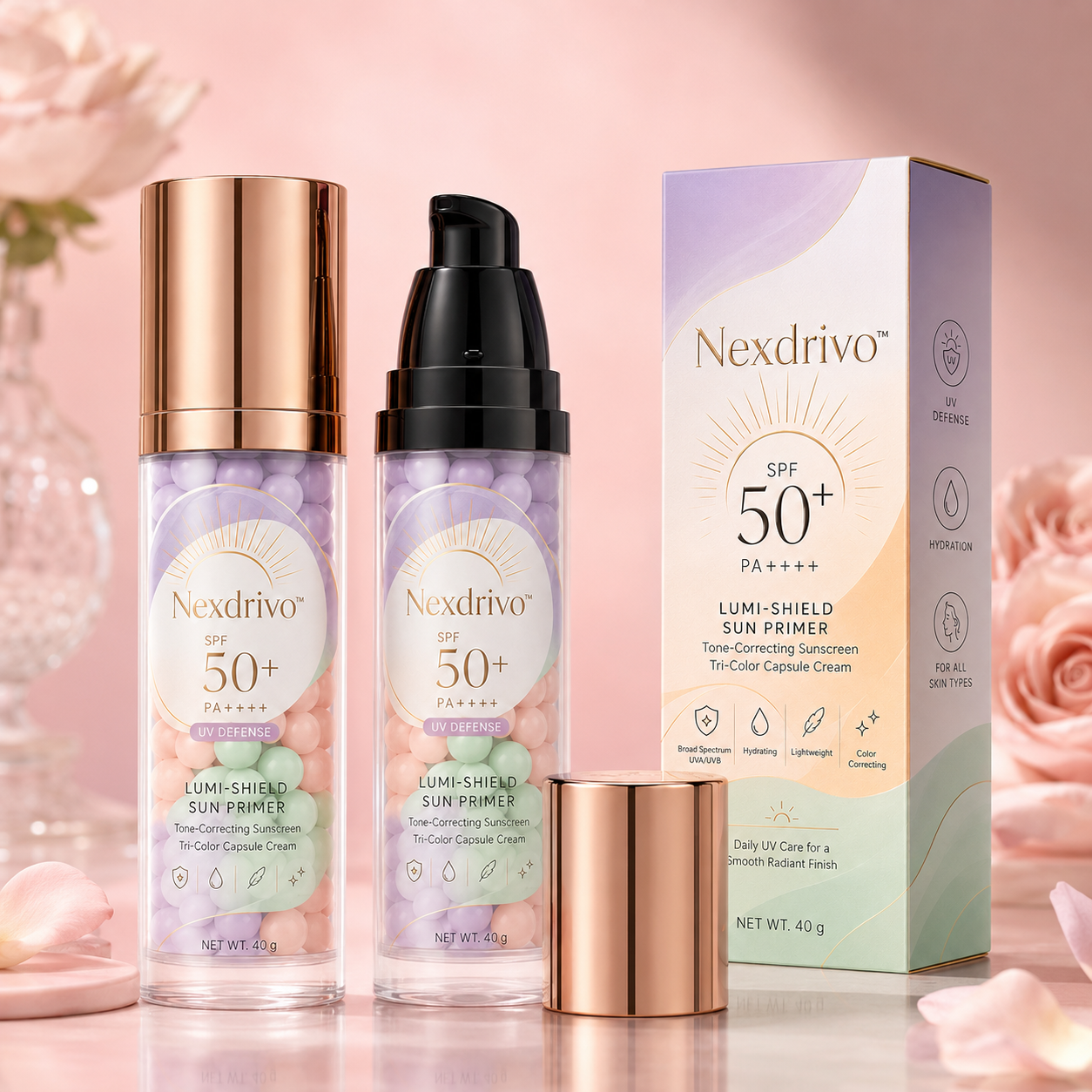 Nexdrivo™ Three-Color Protective Isolation Cream with SPF 50 Coverage