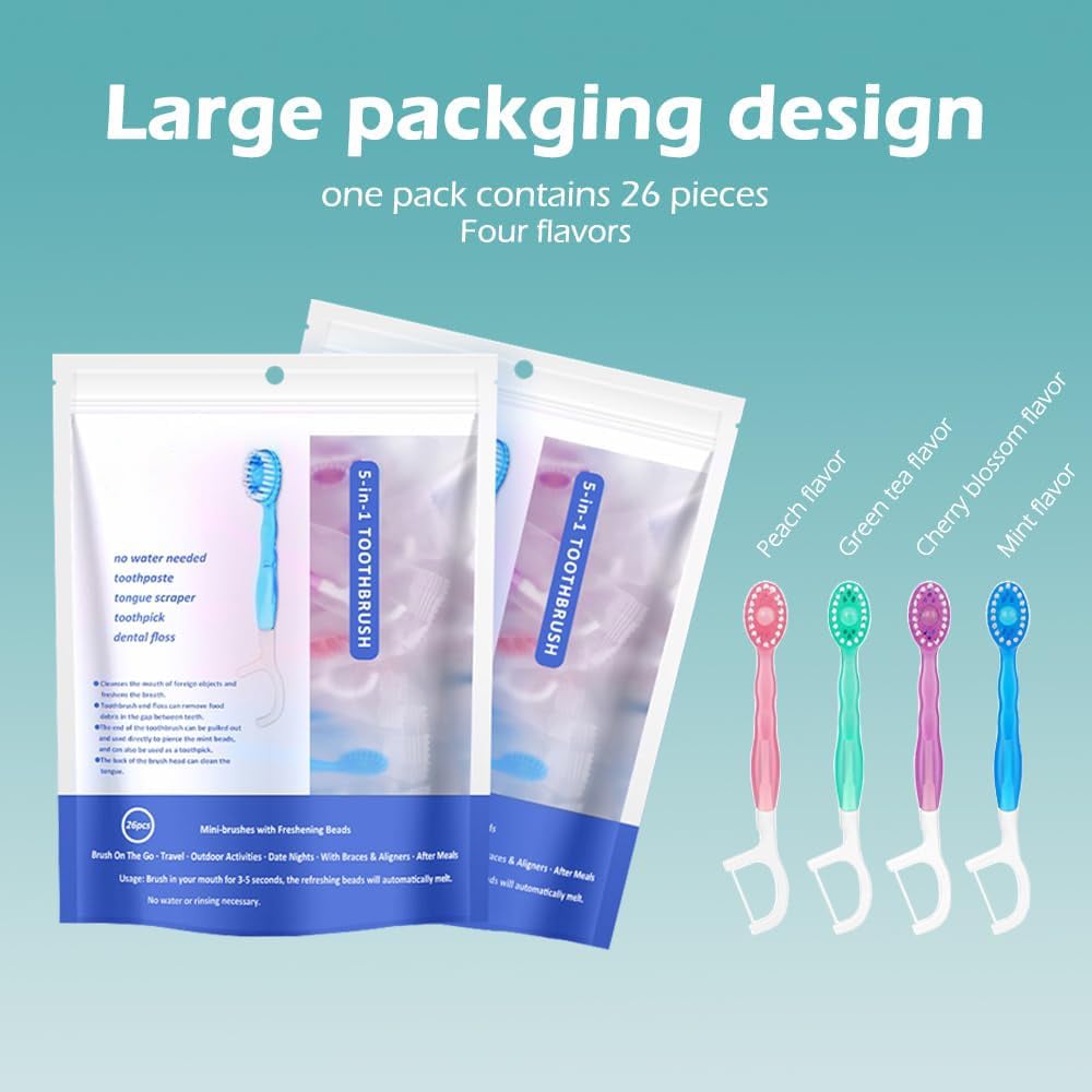 🎁🎁 Mini Toothbrush & Floss & Tongue Scraper & Toothpick Set🔥🔥🔥