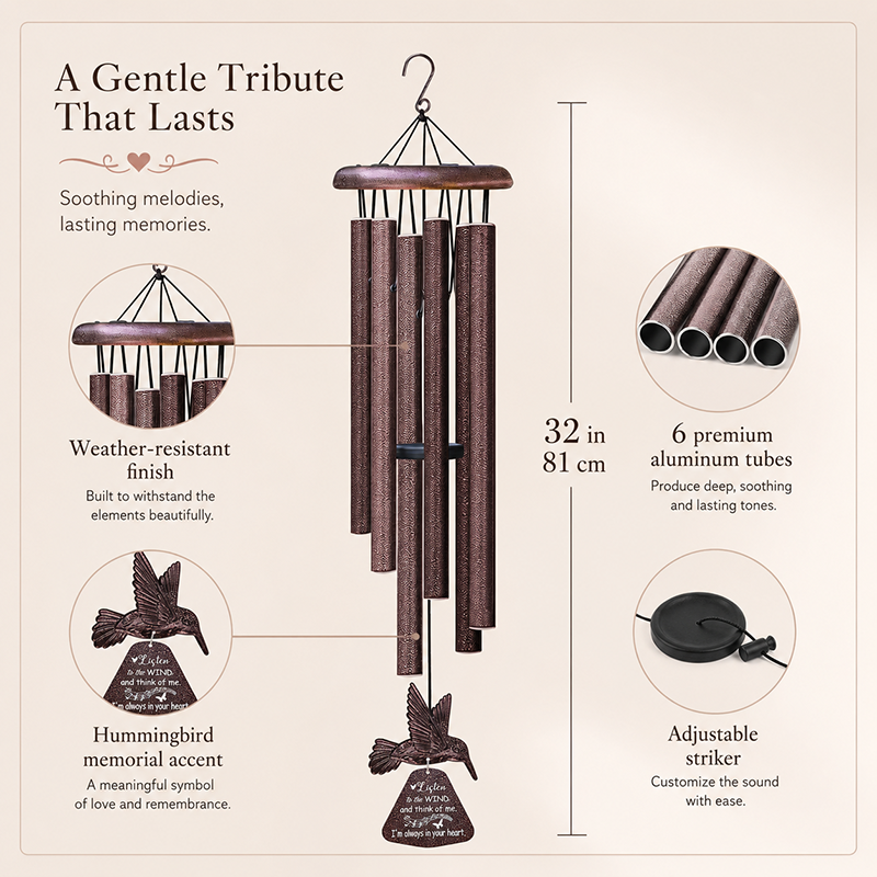 Memorial Hummingbird Wind Chime – A Thoughtful Sympathy Gift