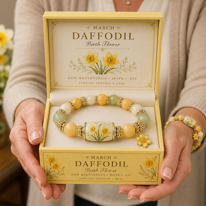 🌸 Personalized Birth Flower Blessing Bracelet – The Perfect Birthday & Keepsake Gift