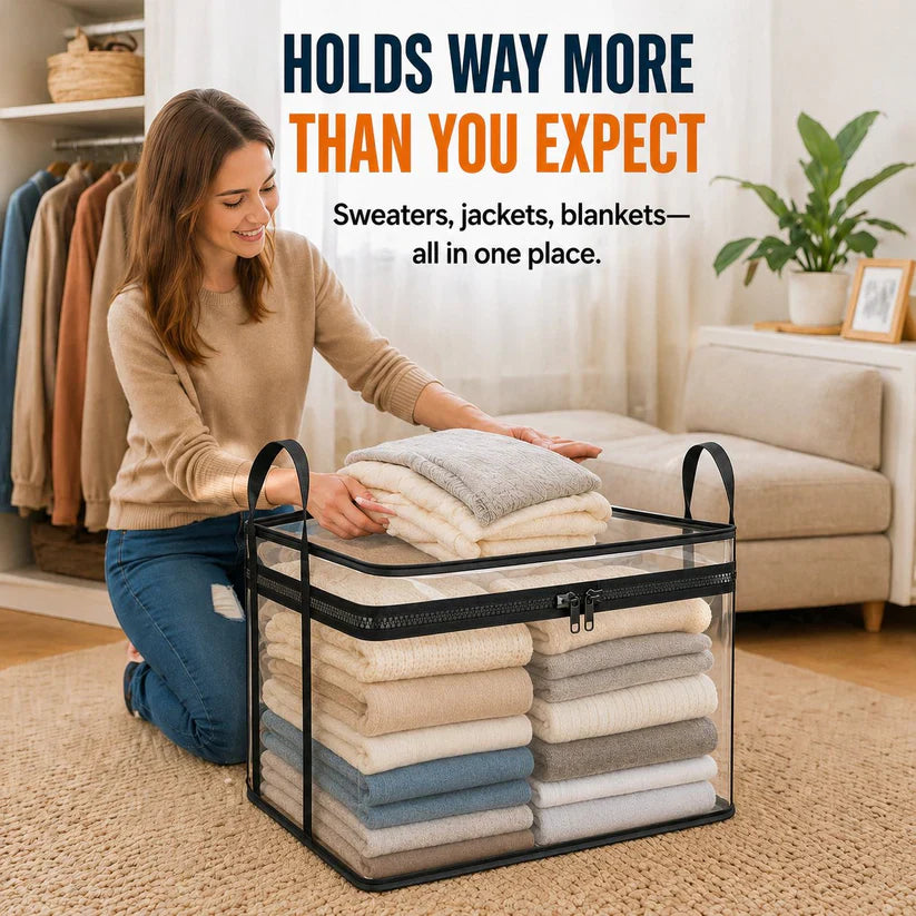 🎉Summer Sale 70% OFF📦Large Heavy-Duty Thick Plastic Clear Storage Bag for Clothes, Moving & Storage