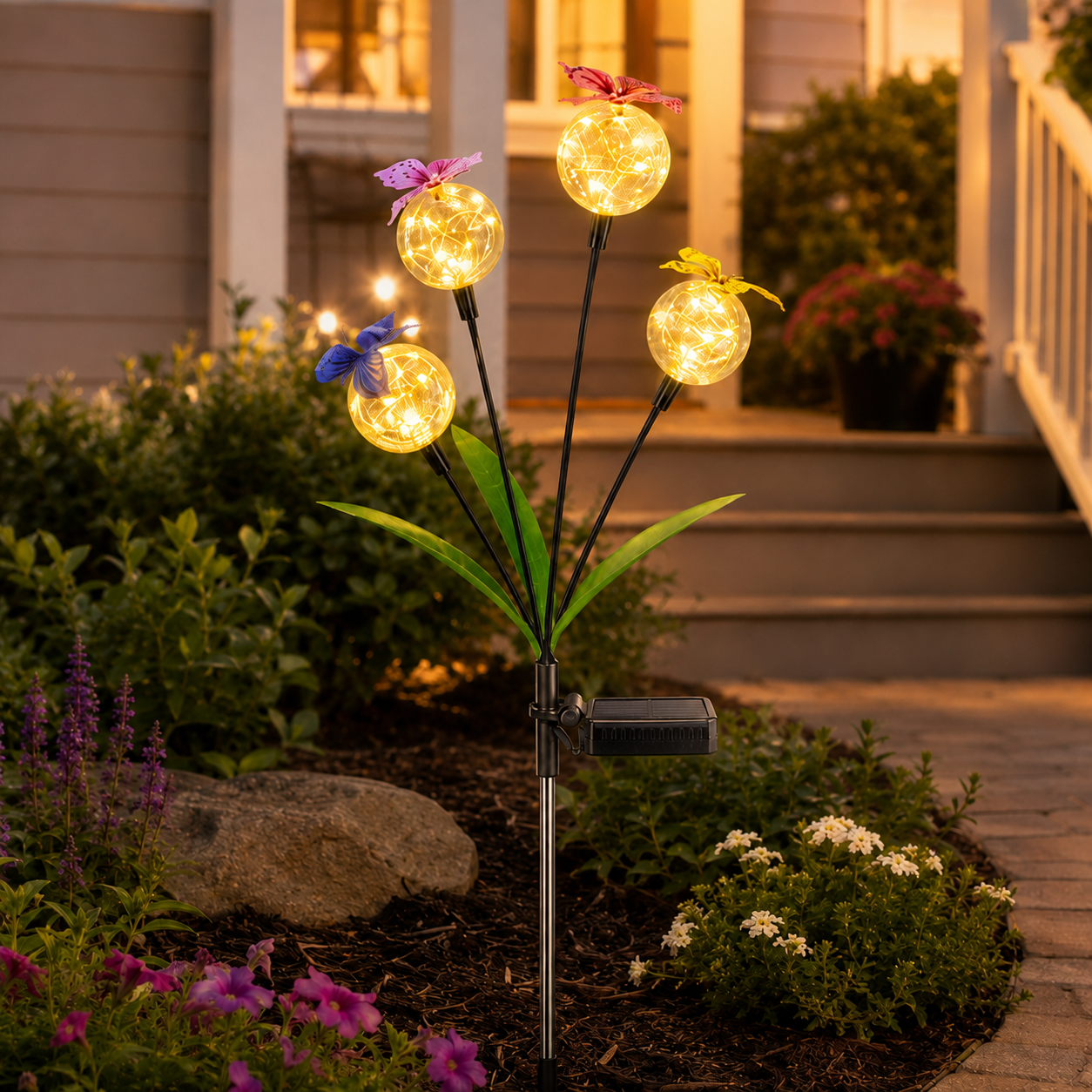 Multicolor Solar Butterfly Garden Stake Light