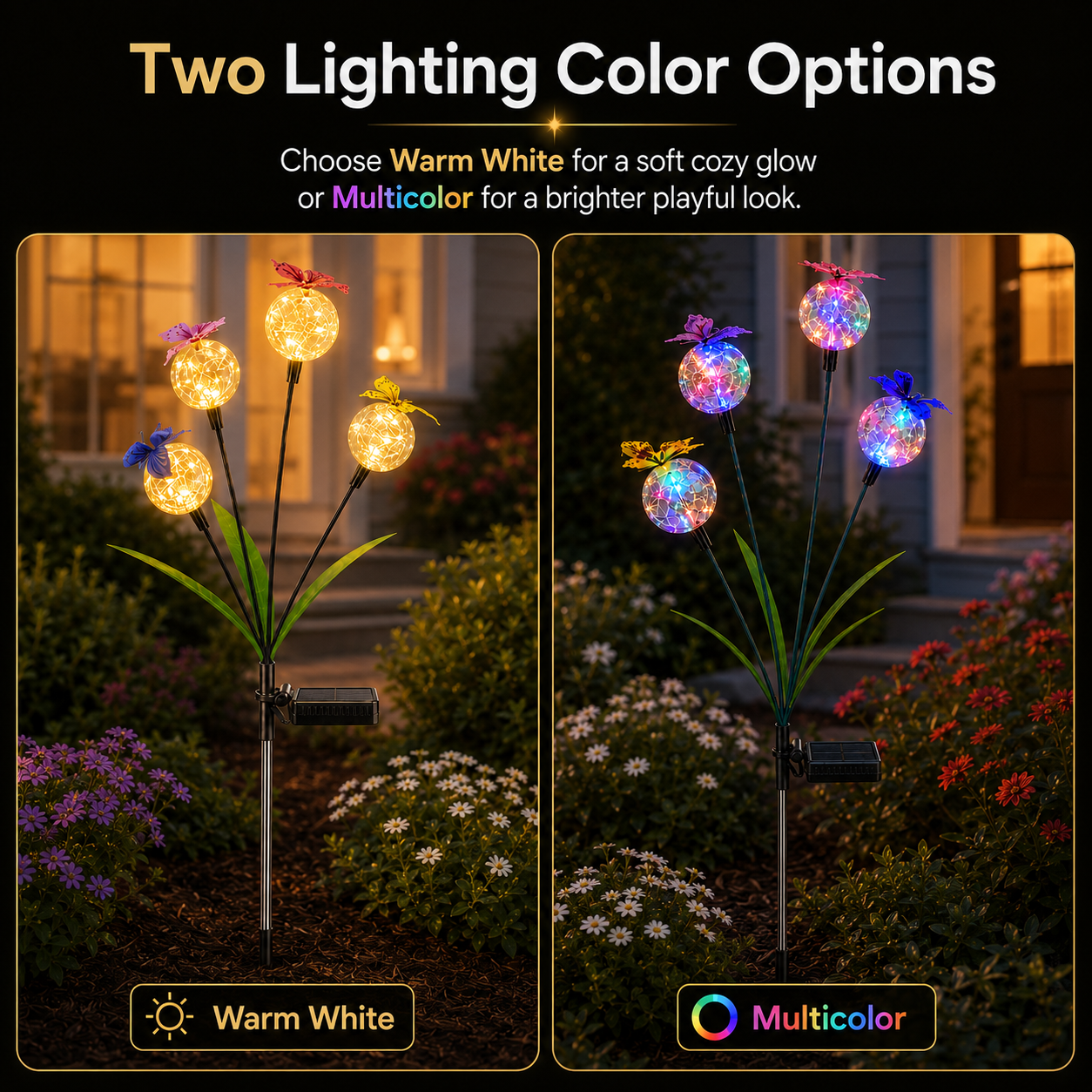 Multicolor Solar Butterfly Garden Stake Light
