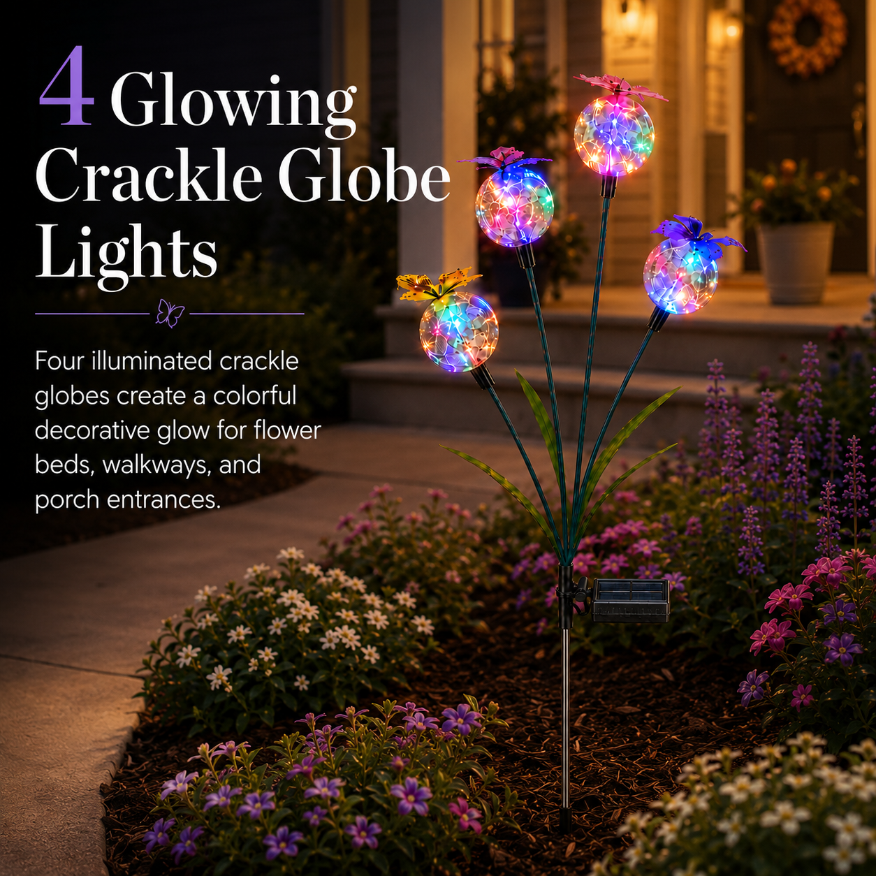 Multicolor Solar Butterfly Garden Stake Light