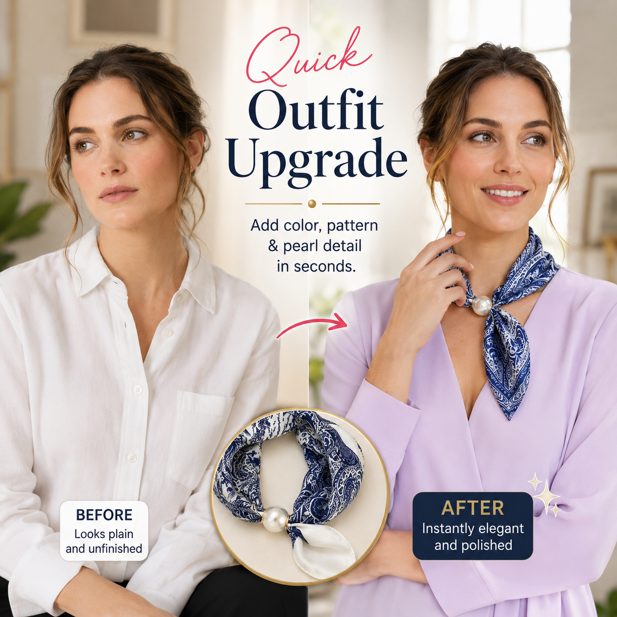 Pearl Scarf Necklace — The 5-Second Outfit Upgrade