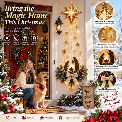 ✨✝️ Bethlehem Star of Faith™ – Lighted Nativity Wall Decor✨
