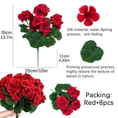 🎁 Last Day 60% OFF - Realistic Artificial Geranium Flowers For Beautiful Outdoor Decor