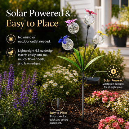 Multicolor Solar Butterfly Garden Stake Light