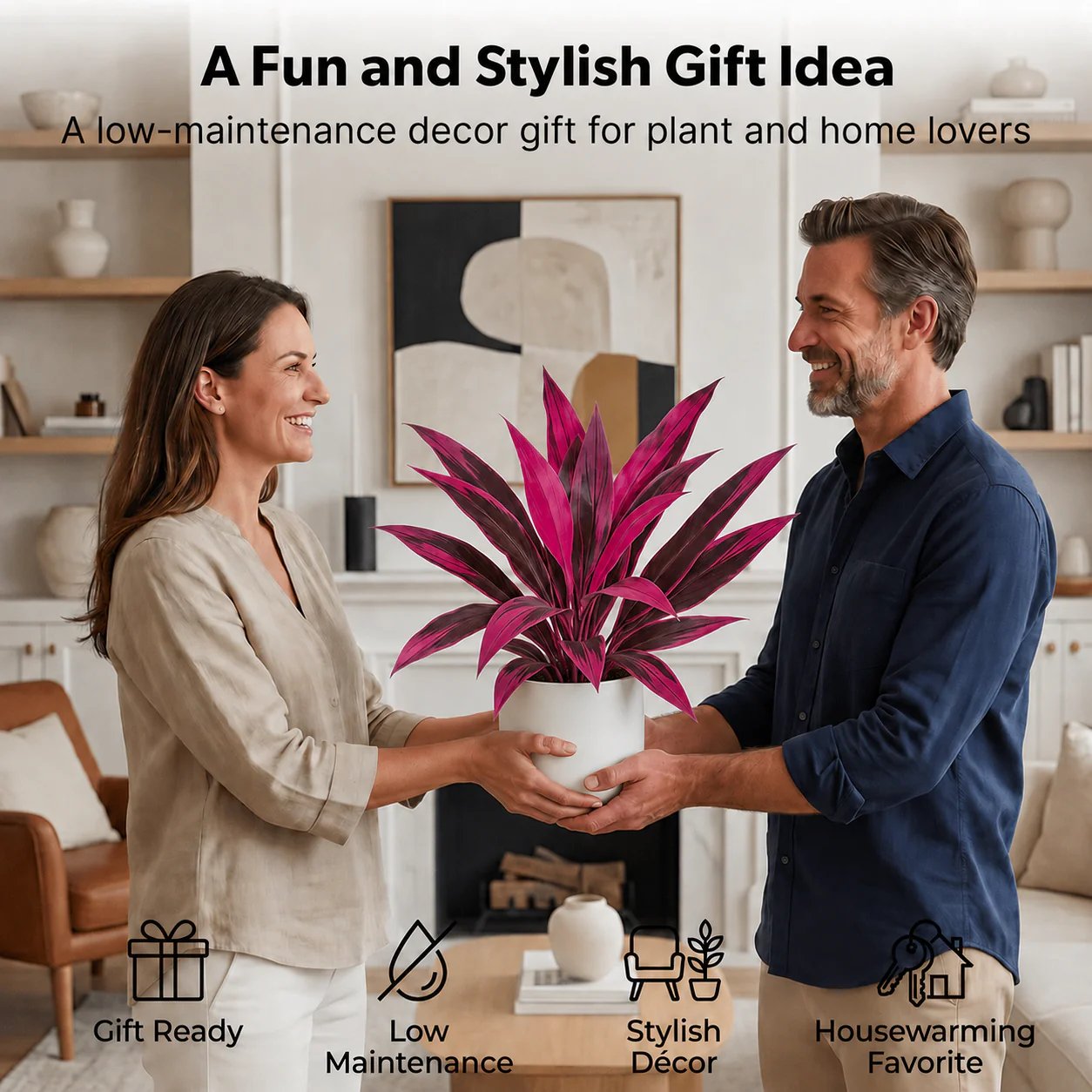 🎁 Last Day 60% OFF - Artificial Boston Fern & Dragon's Blood Tree Plants 🔥Same as in the video!