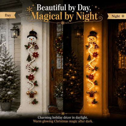 🎄MerryCascade Glowing Christmas Door Hanger | 6 Festive Lighted Designs with Warm Glow, Dimensional Details & Space-Saving Vertical Décor ✨