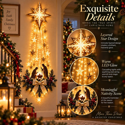✨✝️ Bethlehem Star of Faith™ – Lighted Nativity Wall Decor✨