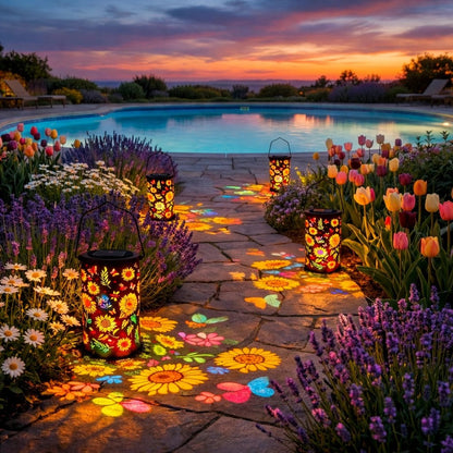 🌻Colorful Sunflower Glow Solar Garden Lantern – Create A Magical Flower Light Show For Your Outdoor Space